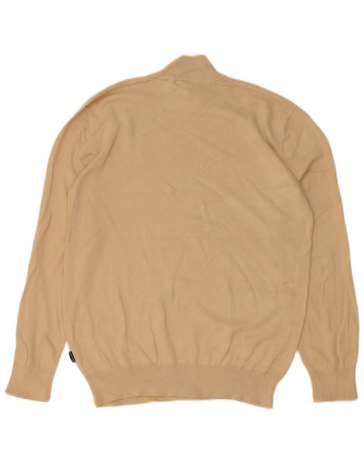 Carrera Mens Turtle Neck Jumper Sweater Large Beige Cotton