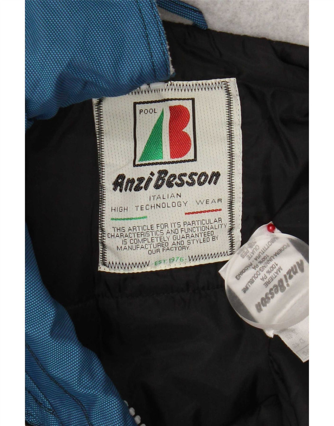 Anzi Besson Damen Anorakjacke mit Kapuze IT 42 Mittelblauer Farbblock