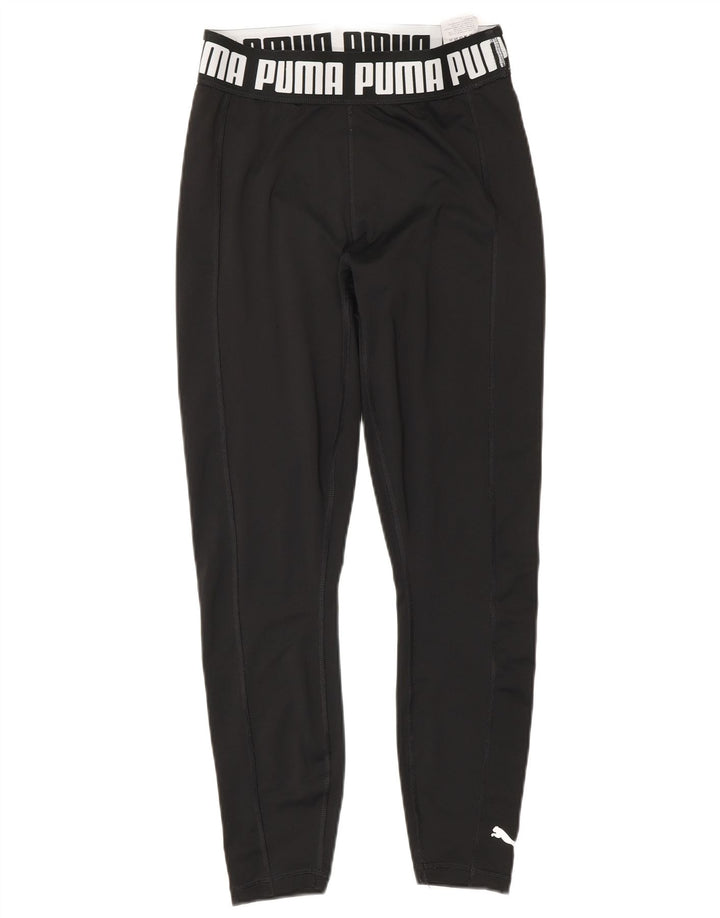 PUMA Womens Graphic Leggings UK 10 Small  Black Polyester