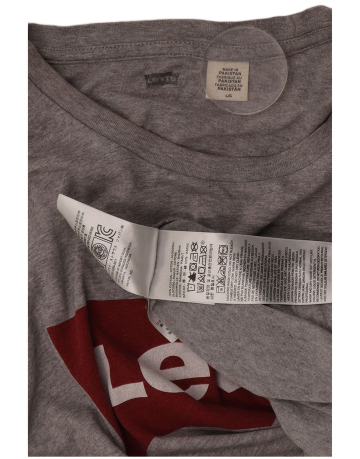 Levi's T-Shirt Graphique Homme Gris Large Coton