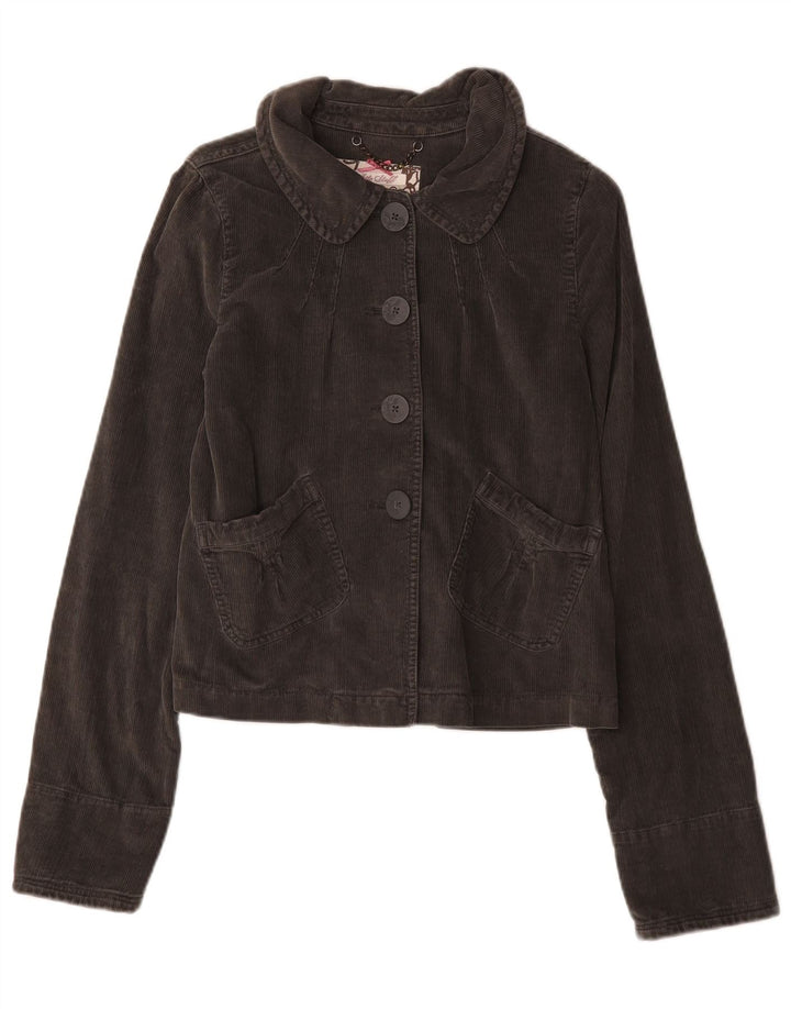 White Stuff Womens Corduroy Jacket UK 8 Small Grey Cotton