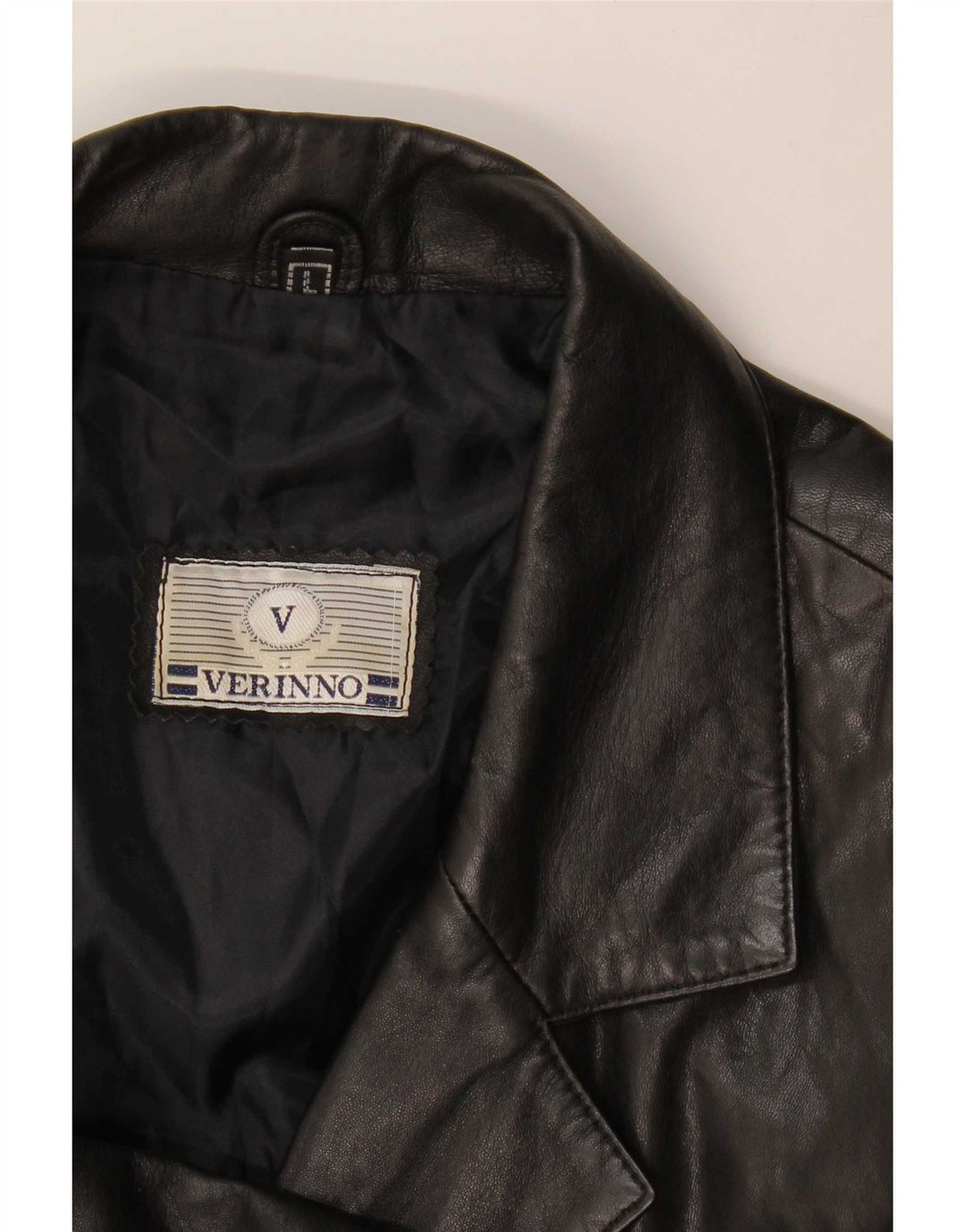 Vintage mujer 5 botones cuero Blazer chaqueta Reino Unido 14 grande negro