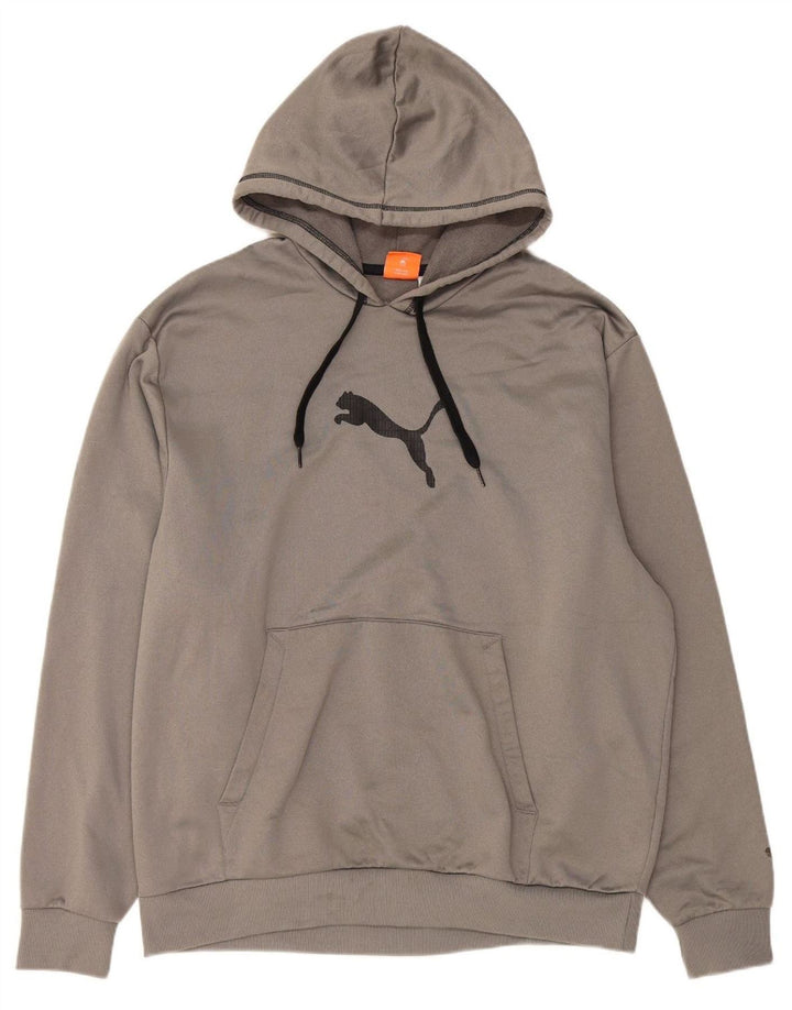PUMA Mens Graphic Hoodie Jumper XL Grey Polyester