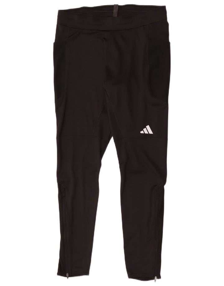 Adidas Mens Slim Tracksuit Trousers Large Black Polyester