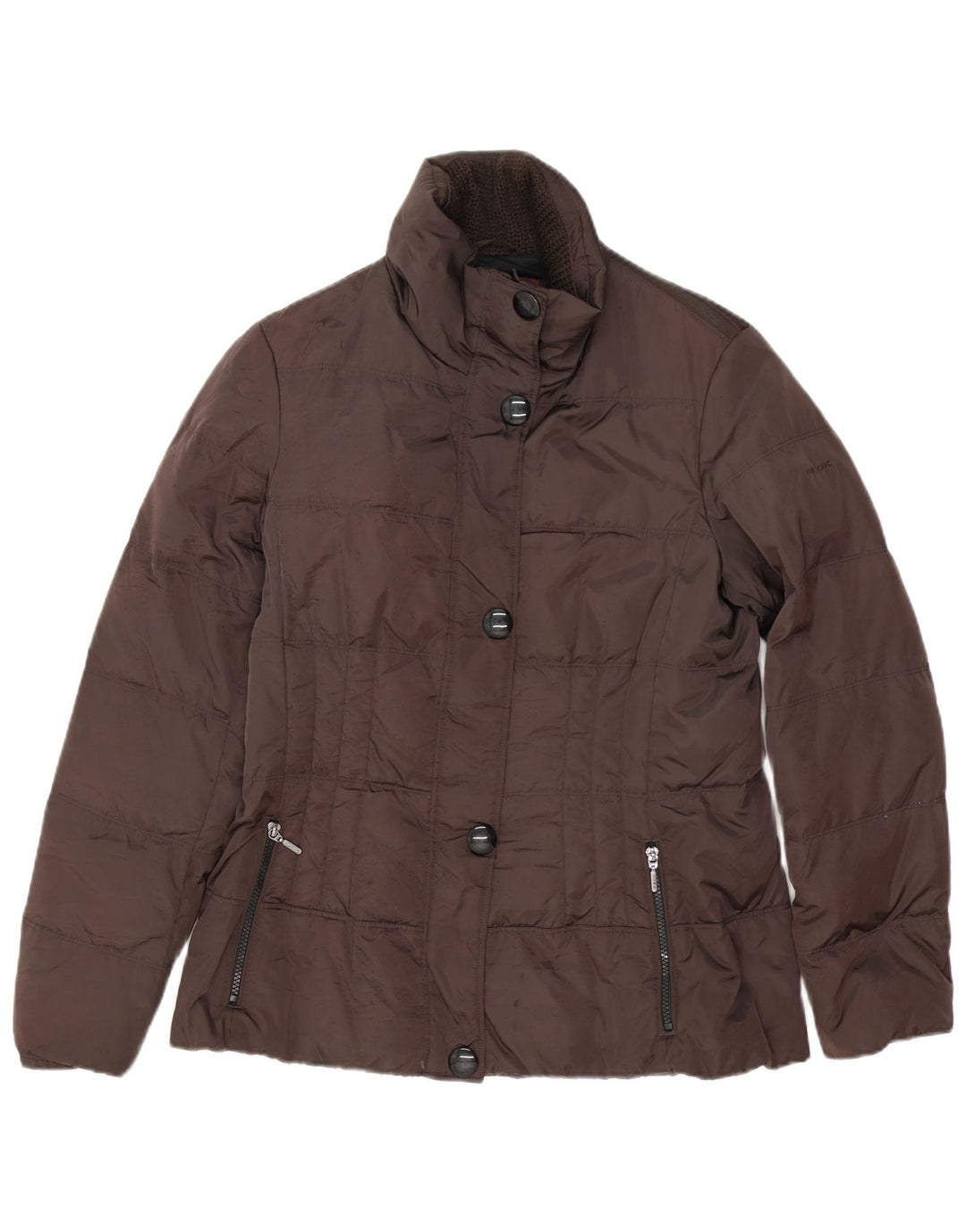 Geox Veste matelassée pour femme UK 14 Large Marron Polyester
