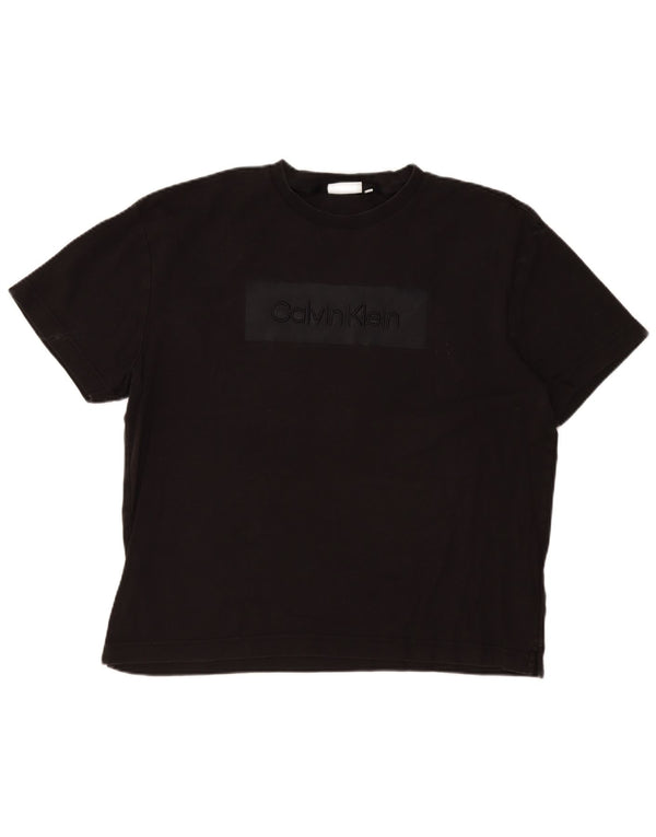 Calvin Klein T-shirt graphique coupe confortable pour homme XL en coton noir