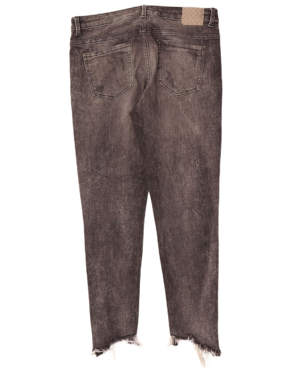 Zara Damen Distressed Skinny Jeans EU 40 Medium W30 L27 Graue Baumwolle