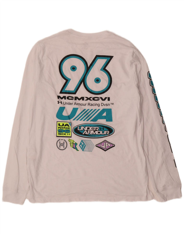 Under Armour Mens Graphic Top Long Sleeve Large White Cotton