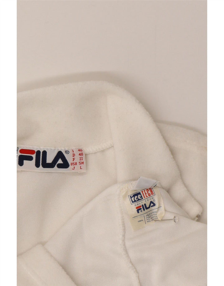 Męski sweter polarowy Fila z zamkiem błyskawicznym IT 48 Średni biały poliester