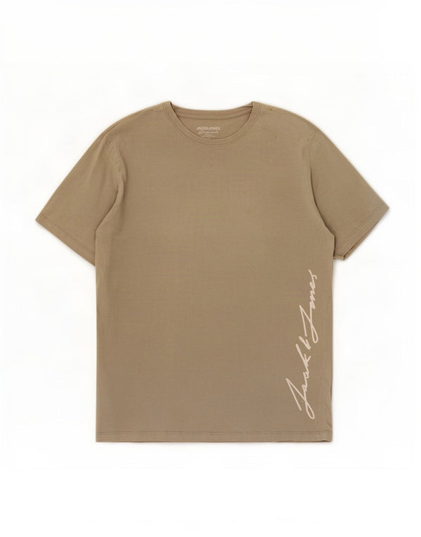 Jack & Jones Herre grafisk T-shirt Top XL Grå Bomuld