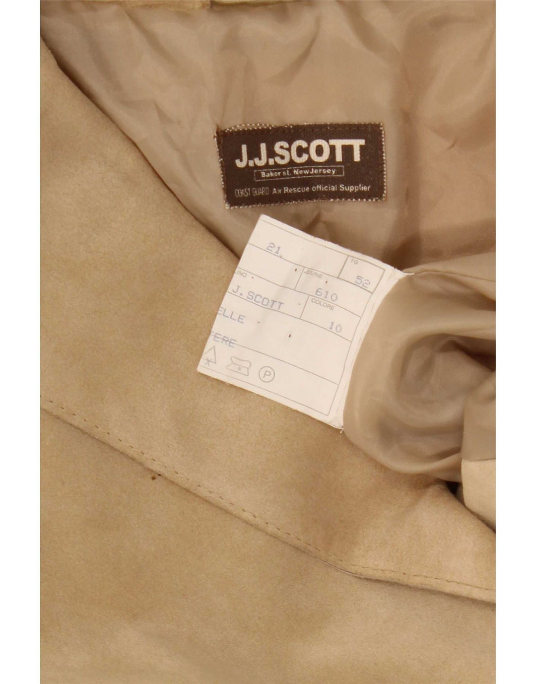 J.J.Scott Veste blazer en daim à 3 boutons pour homme IT 52 XL Cuir beige