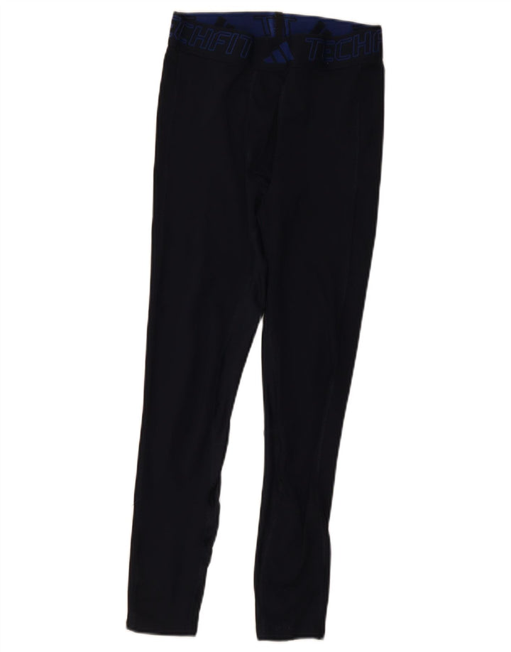 Adidas Womens Aeroready Leggings UK 12 Medium Navy Blue Polyester