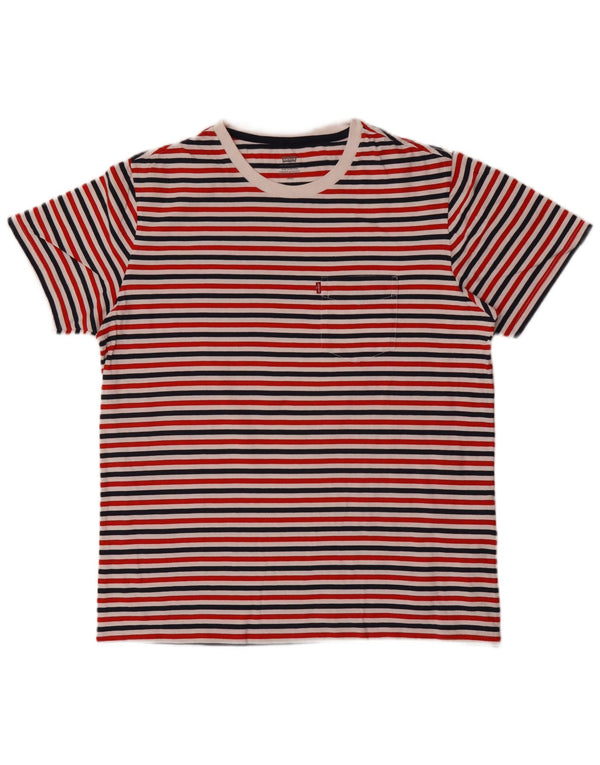 Levi's T-Shirt Top Large Coton Rayé Multicolore Homme