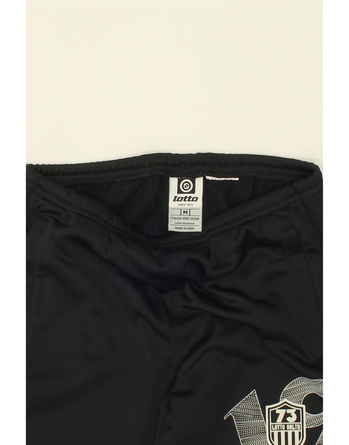 LOTTO Womens Graphic Tracksuit Trousers UK 14 Medium Black Vintage Lotto and Second-Hand Lotto from Messina Hembry 