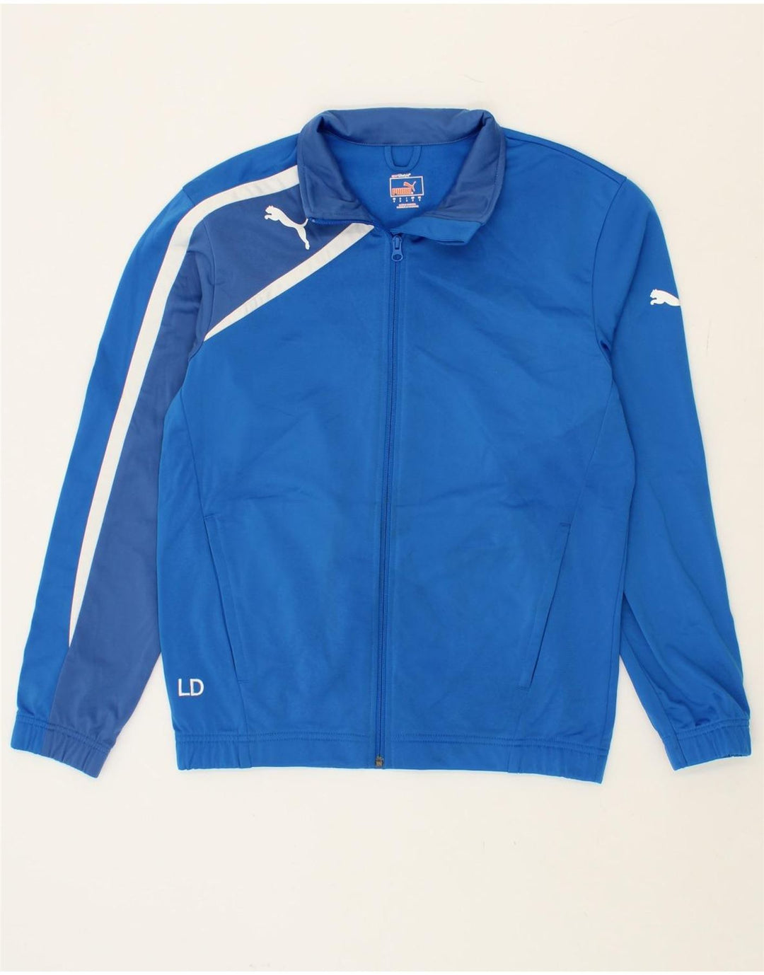 PUMA Mens Graphic Tracksuit Top Jacket Small Blue Vintage Puma and Second-Hand Puma from Messina Hembry 