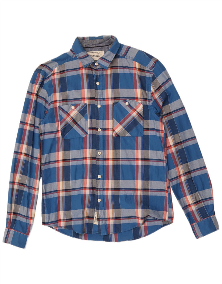 Jack & Jones herre flannelskjorte stor blå ternet bomuld