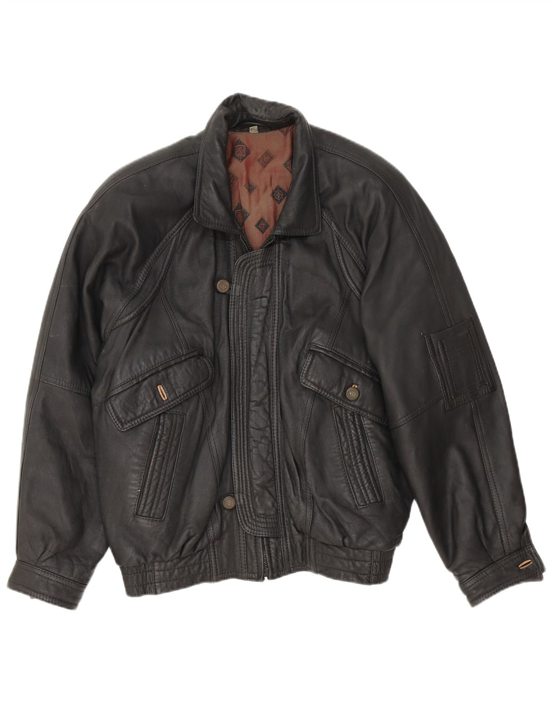 Fatigue Mens Leather Jacket UK 40 Large Black