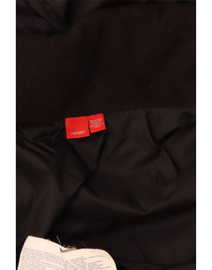 Esprit Womens Hooded Padded Coat UK 12 Medium Black Polyester