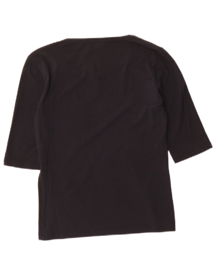 Top da donna Max Mara manica 3/4 UK 8 Small Nero
