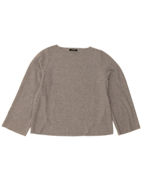 Zara Womens Trafaluc Oversized Top Long Sleeve UK 10 Small Grey