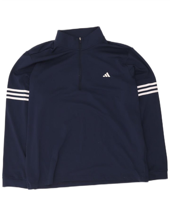 Adidas Herren-Pullover-Trainingsanzug mit Reißverschluss, XL, Marineblau, Polyester