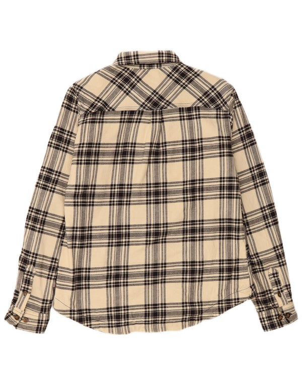 Carhartt Camisa de franela de leñador para mujer UK 6 XS Algodón a cuadros beige