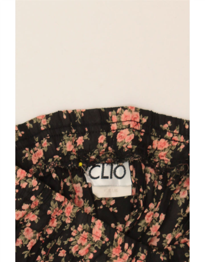 CLIO Womens Maxi Skirt Large W32 Black Floral Polyester Vintage Clio and Second-Hand Clio from Messina Hembry 