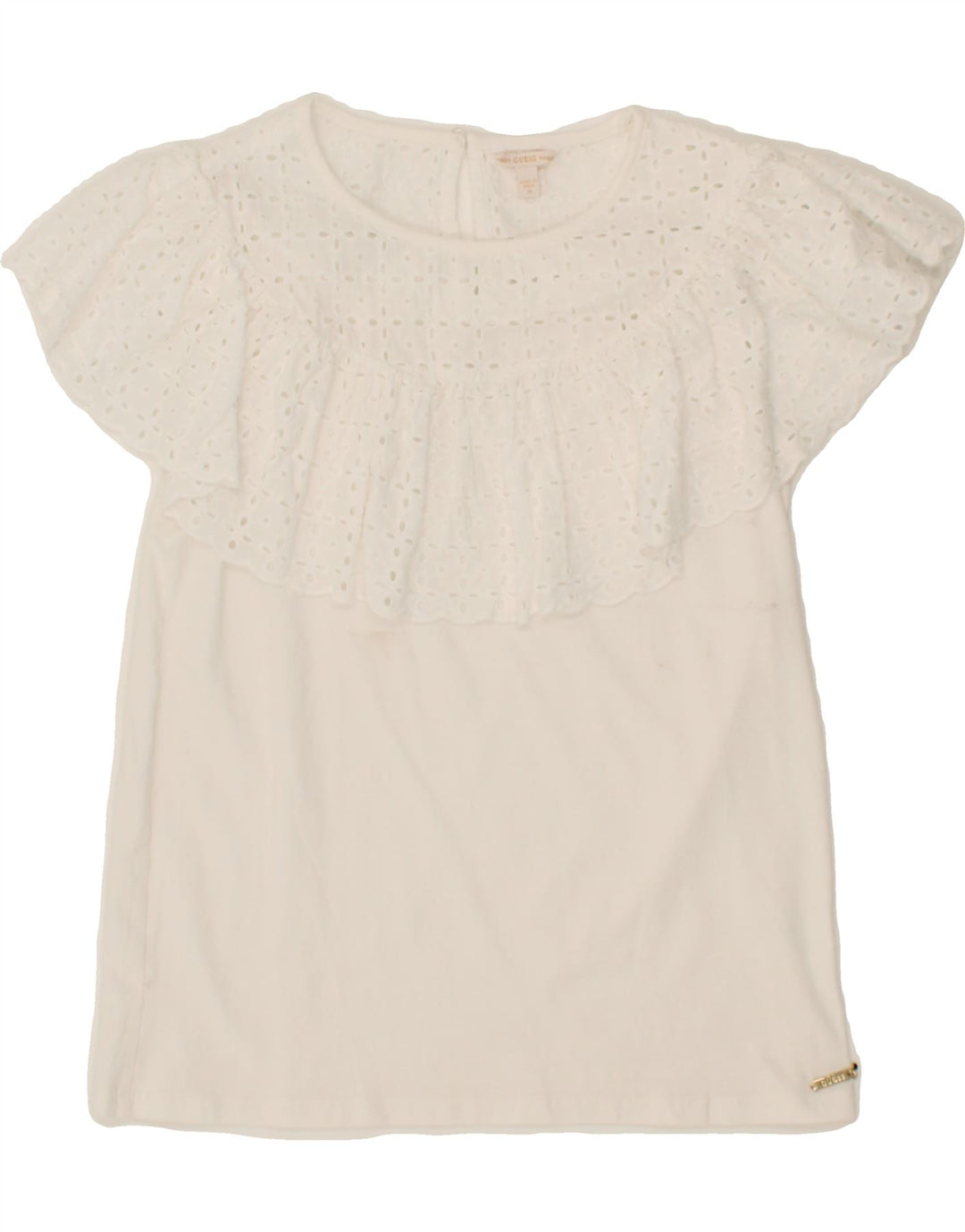 GUESS Girls Blouse Top 15-16 Years White Vintage Guess and Second-Hand Guess from Messina Hembry 