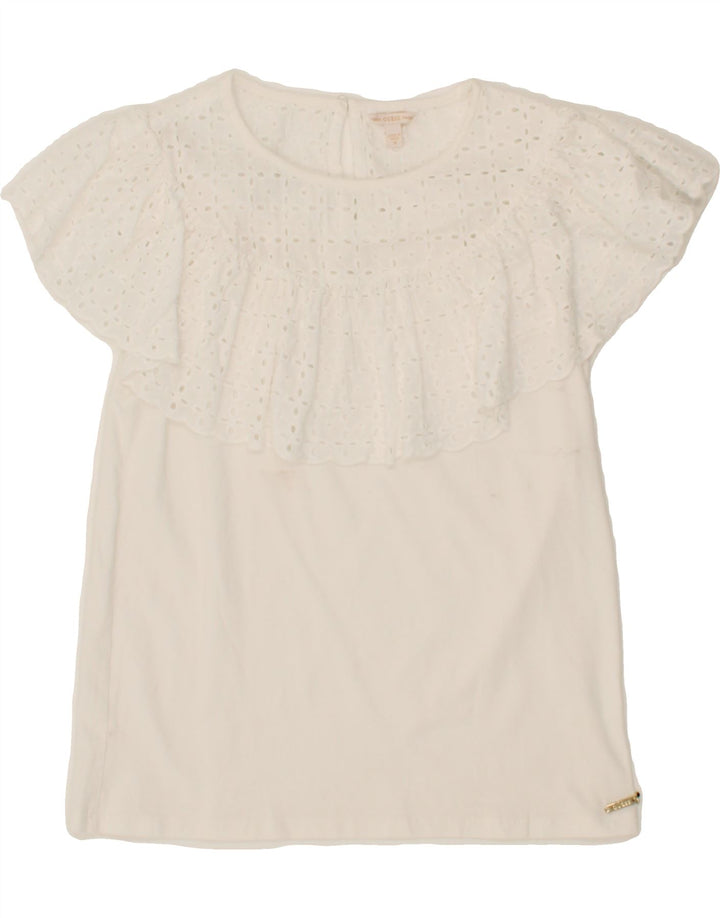 GUESS Girls Blouse Top 15-16 Years White Vintage Guess and Second-Hand Guess from Messina Hembry 
