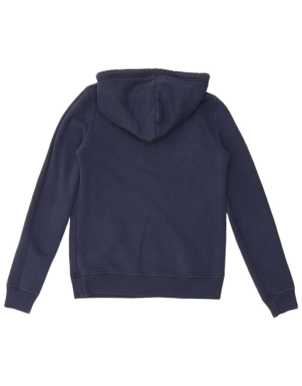 Hollister Womens Graphic Hoodie Pullover UK 6 XS Marineblau Baumwolle
