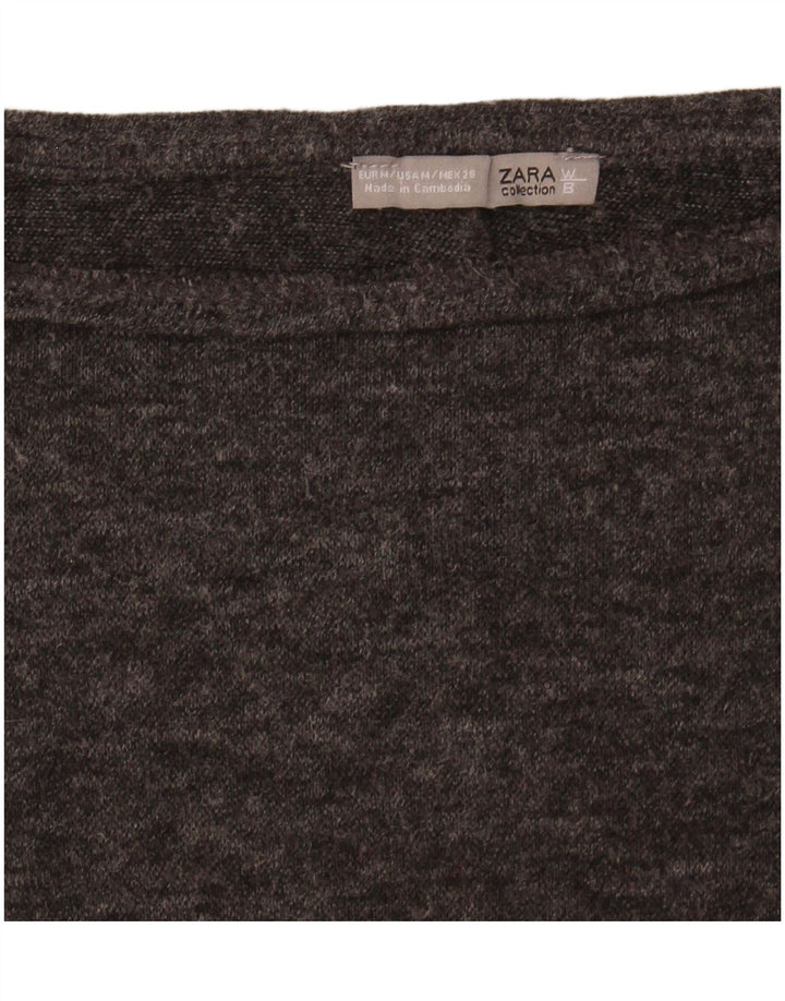 ZARA Womens Boat Neck Jumper Sweater UK 14 Medium Grey
