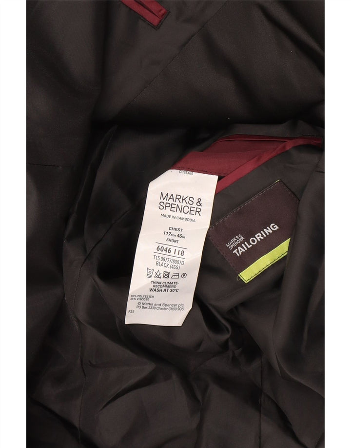 Marks & Spencer Veste blazer courte à 2 boutons pour homme UK 40 Large Noir