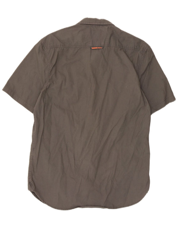 Camicia militare a maniche corte da uomo Superdry Large in cotone grigio
