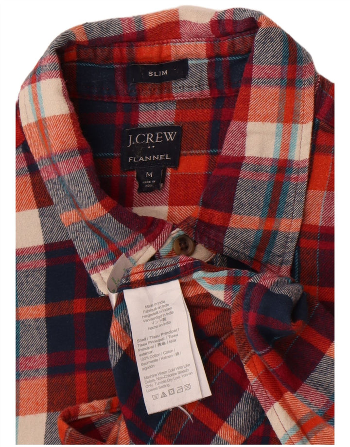 J. Crew Camicia da uomo slim in flanella di cotone a quadri rosso medio