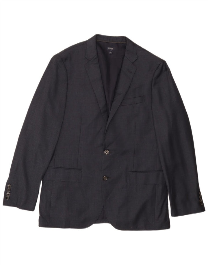 J. CREW Giacca blazer da uomo Ludlow a 2 bottoni UK 40 Large in lana blu navy