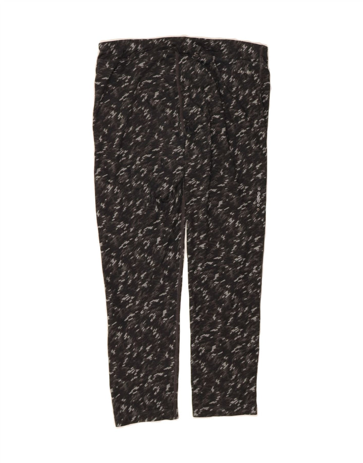 NIKE Womens Dri Fit Leggings UK 12 Medium  Grey Geometric Vintage Nike and Second-Hand Nike from Messina Hembry 