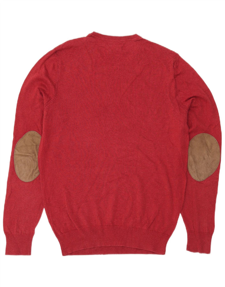 Massimo Dutti Herre Crew Neck Jumper Sweater Medium Rød Bomuld