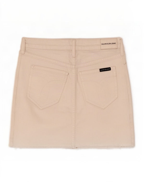 Calvin Klein Jeans Damen Graphic Minirock W26 Small Weiße Baumwolle