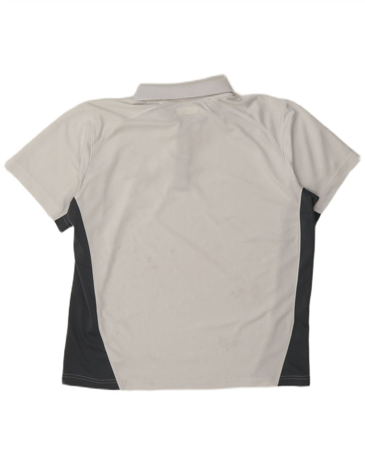 Columbia Mens Polo Shirt Large White Colourblock Polyester