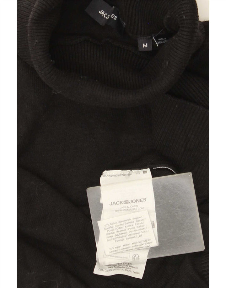 Maglione maglione collo alto da uomo Jack & Jones in cotone nero medio