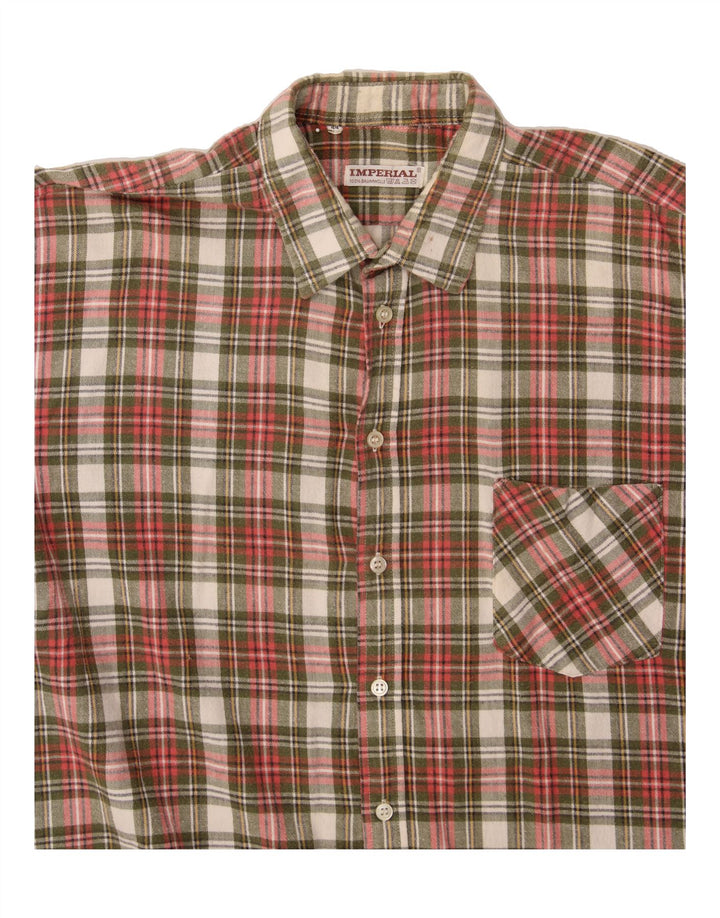 IMPERIAL Mens Flannel Shirt Size 44 XL Red Check Cotton Vintage Imperial and Second-Hand Imperial from Messina Hembry 