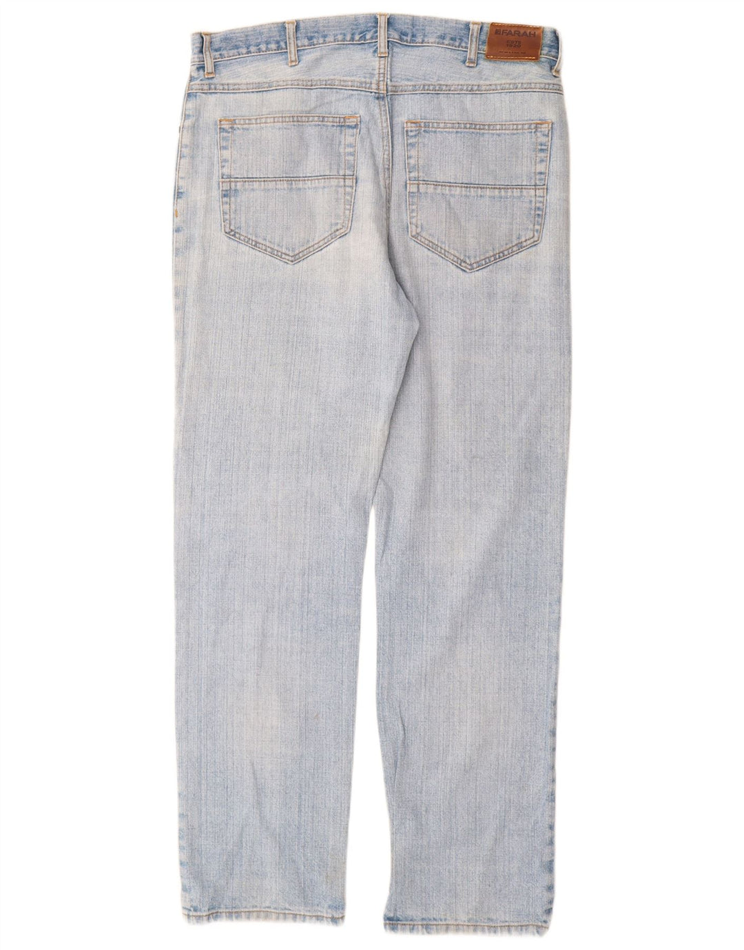 Farah Mens Straight Jeans W36 L32 Blue Cotton