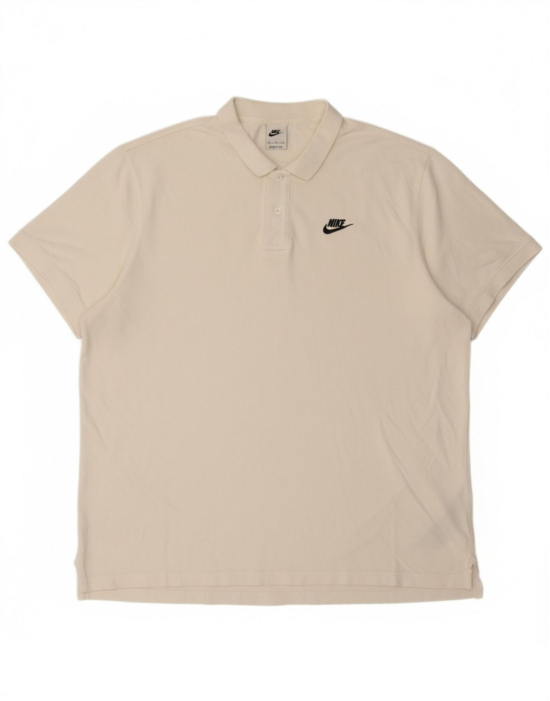 NIKE Mens Polo Shirt 2XL White Cotton
