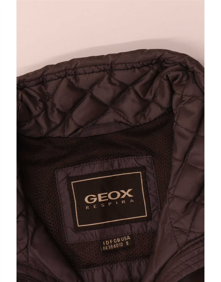 Geox Womens Respira Oversized Quilted Jacket UK 10 Small Brown Polyamide