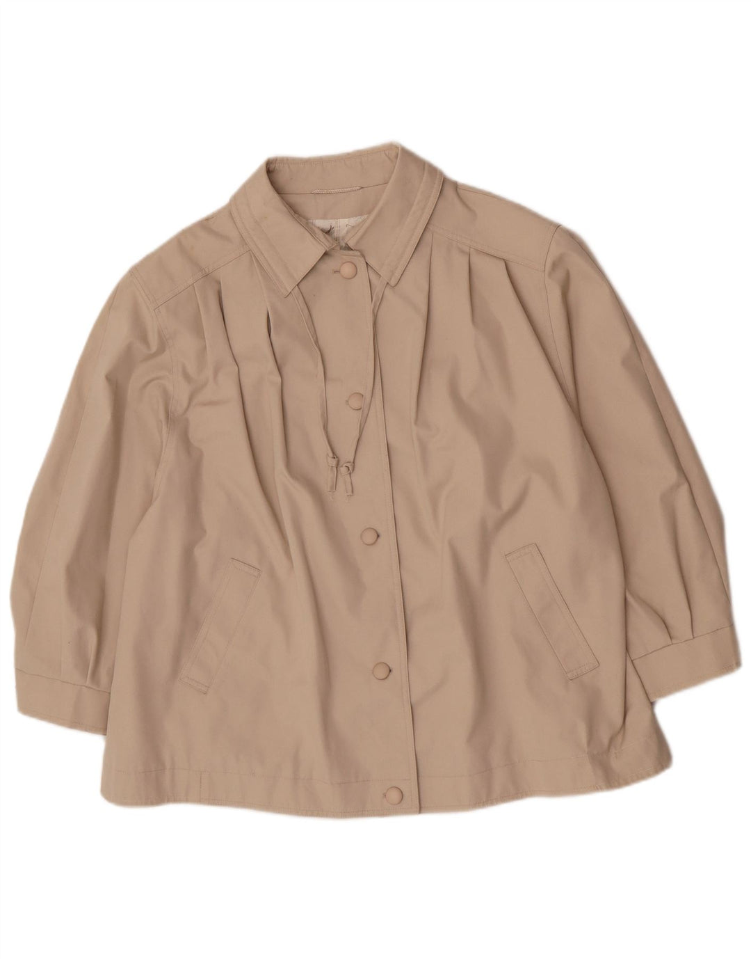 Sobretudo curto feminino Louisoder EU 50 3XL poliéster bege