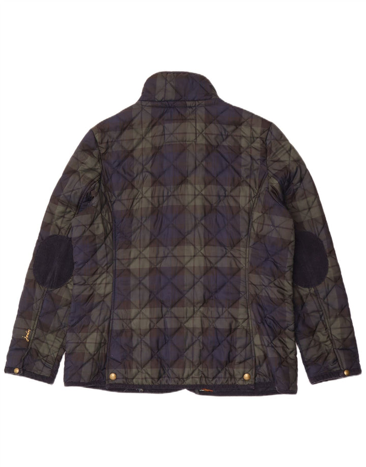 Joules Womens Quilted Jacket UK 18 XL Navy Blue Check Polyester