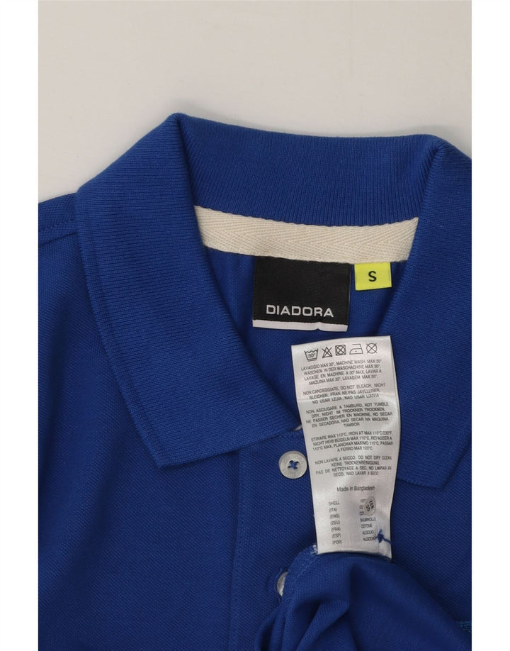 Diadora Mens Polo Shirt Small Blue Cotton