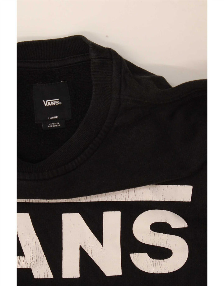 Vans Womens Graphic Sweatshirt Jumper UK 16 Large Black