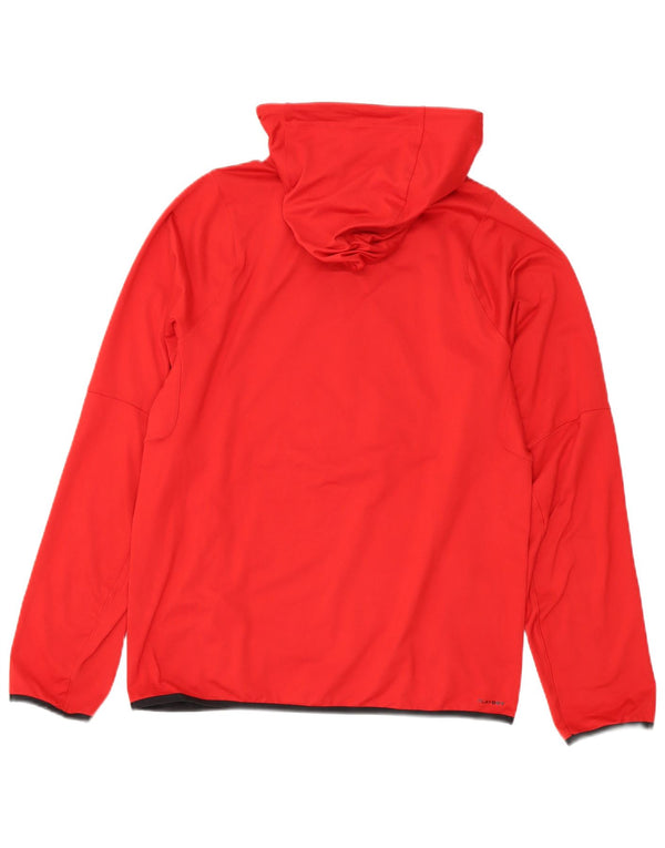 Reebok Mens Graphic Hoodie Jumper Medium Red Polyester