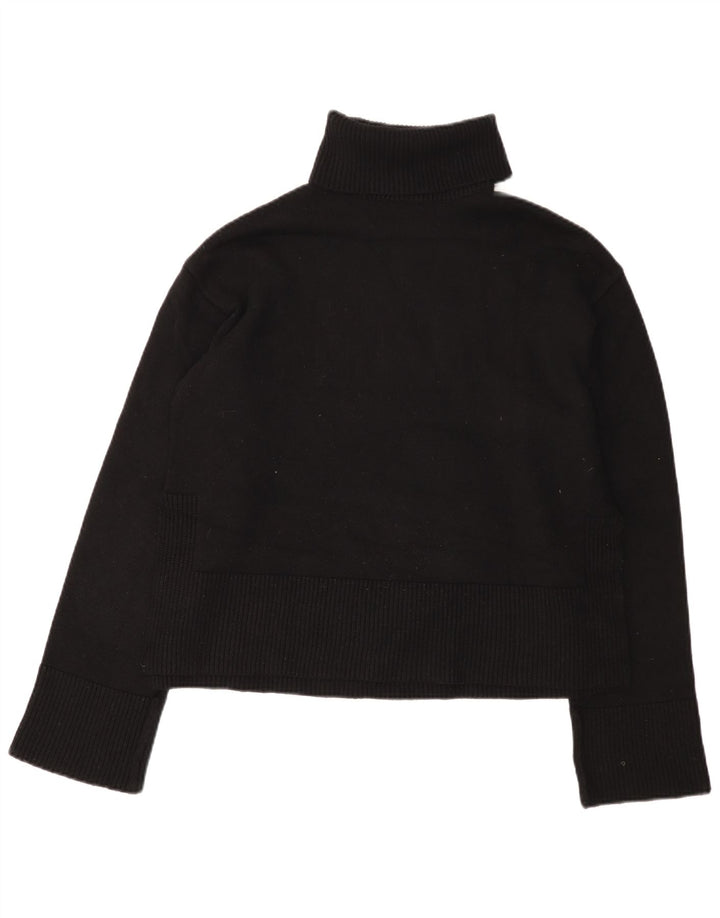 Zara Womens Roll Neck Jumper Sweater UK 14 Medium Black Viscose